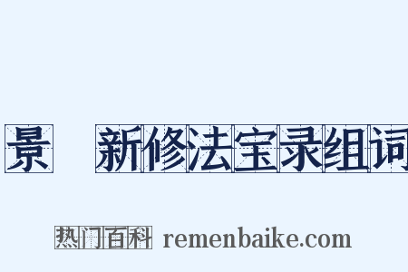 景祐新修法宝录组词是什么意思的图片